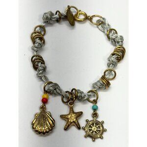 Braided thread sea life charm bracelet
